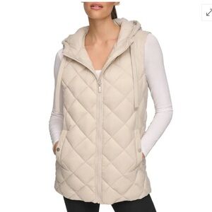 NWT‎ Andrew Marc Sport Hooded Packable Quilted Puffer Vest in Twine Size Small